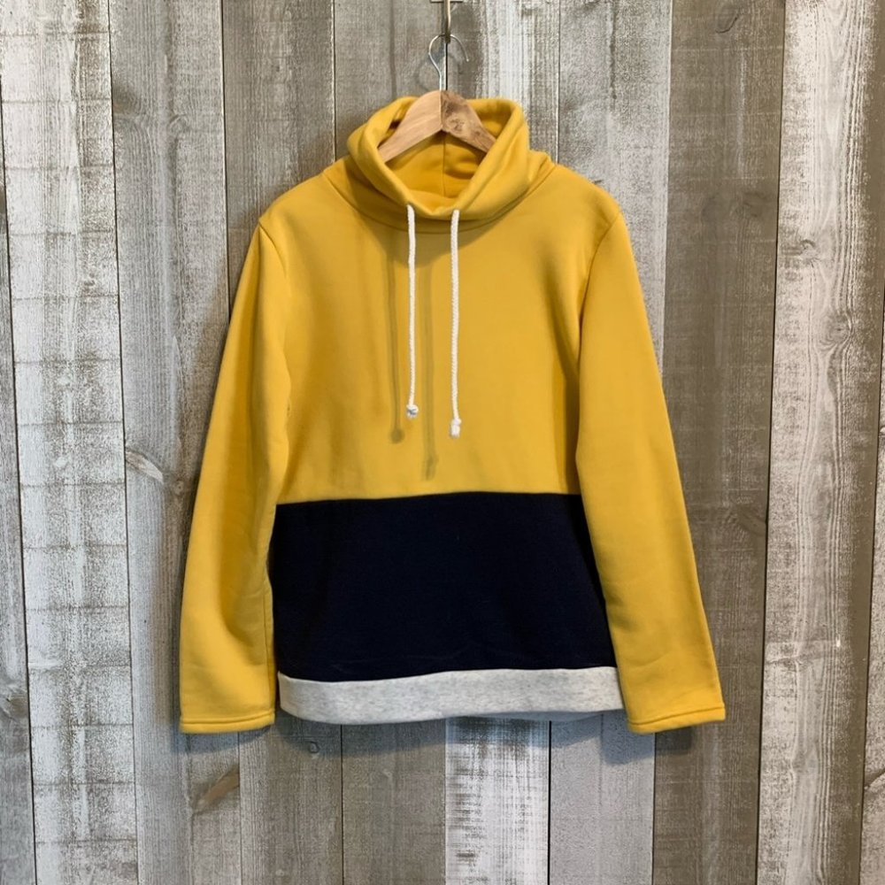 {Cozy} Color Block Mock Neck Sweatshirt NWOT